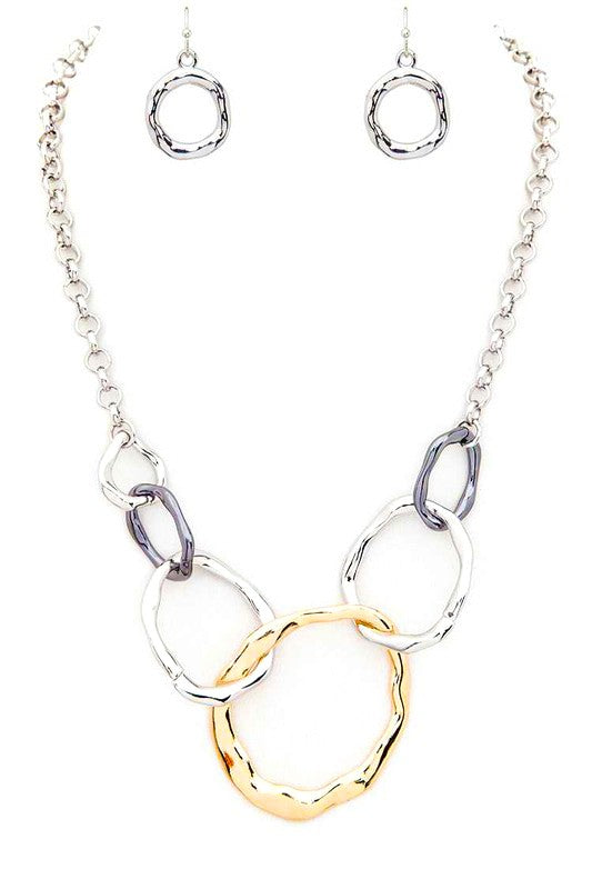 Mix Tone Metal Necklace Set - Tigbul's Variety Fashion Shop