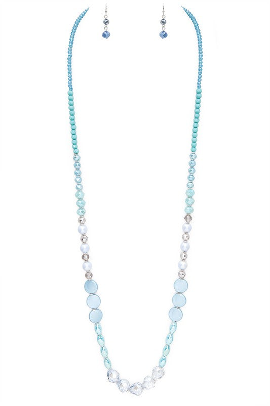 Mix Beads Long Necklace Set - Tigbul's Variety Fashion Shop