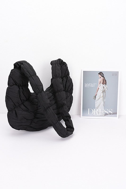 Quilted Puffer Oversize Hobo Bag - Tigbul's Variety Fashion Shop