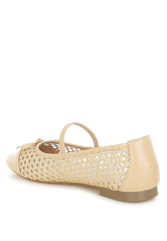 Omela Woven Bow Detail Ballerinas - Tigbul's Variety Fashion Shop