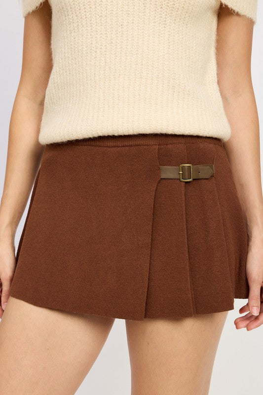 PLEATED MINI SKORT - Tigbul's Variety Fashion Shop
