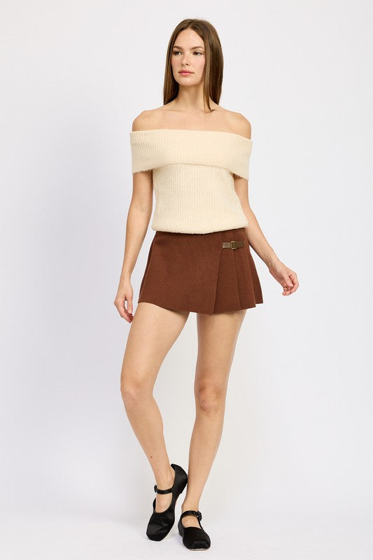 PLEATED MINI SKORT - Tigbul's Variety Fashion Shop