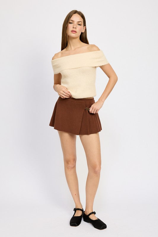 PLEATED MINI SKORT - Tigbul's Variety Fashion Shop