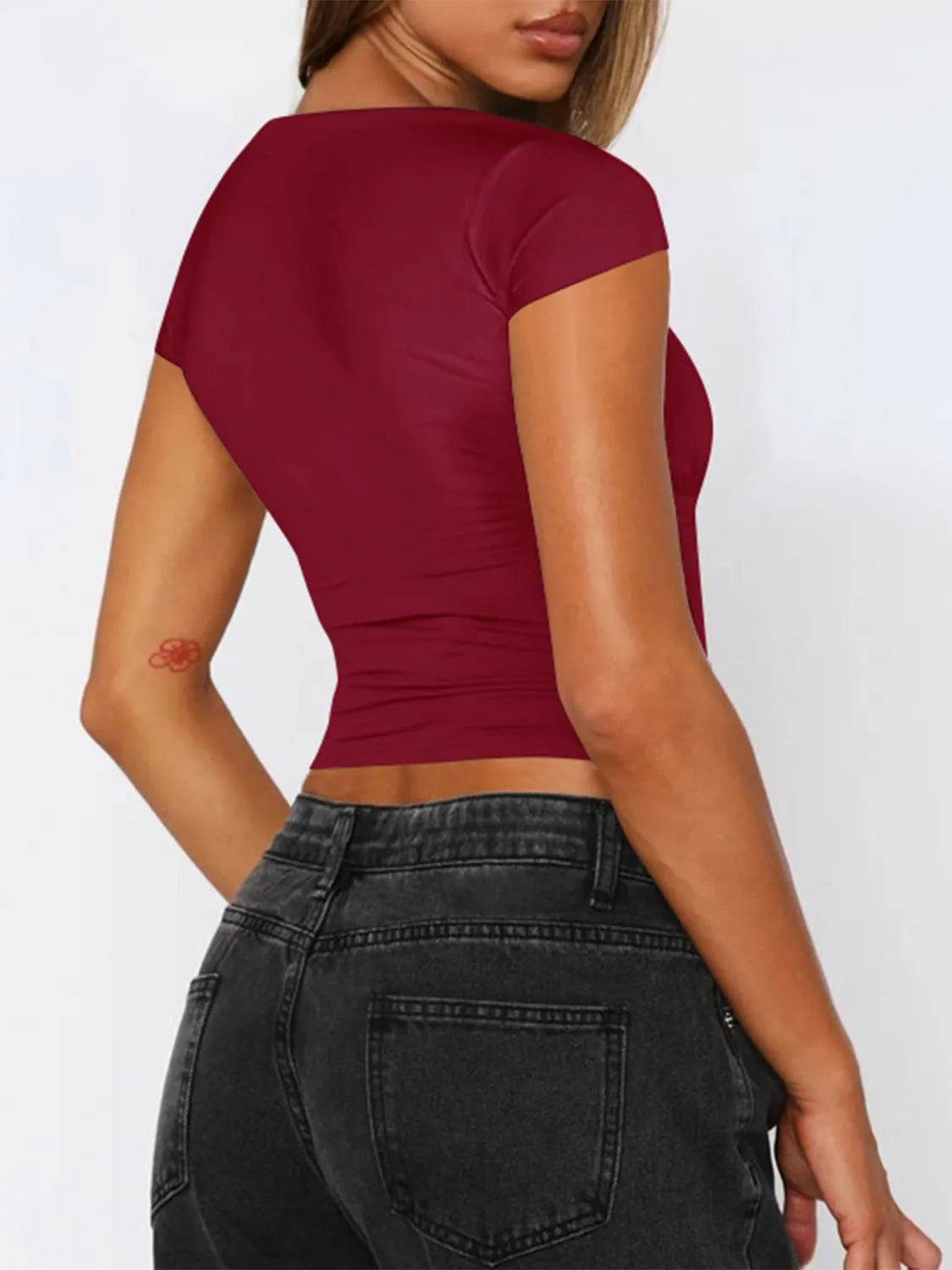 V-Neck Short Sleeve T-Shirt - Tigbul's Variety Fashion Shop