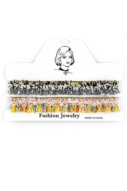 Fringe Hoops Choker Necklace Set - Tigbul's Variety Fashion Shop