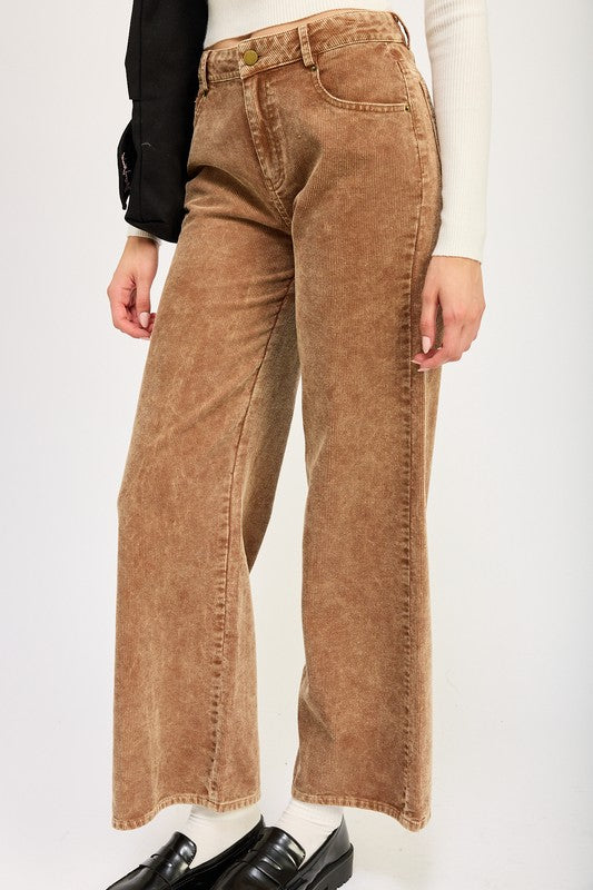 DISTRASSED CORDUROY PANTS - Tigbul's Variety Fashion Shop