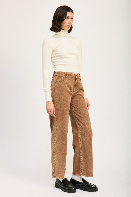 DISTRASSED CORDUROY PANTS - Tigbul's Variety Fashion Shop