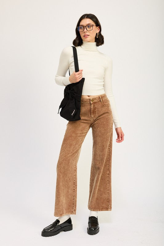 DISTRASSED CORDUROY PANTS - Tigbul's Variety Fashion Shop