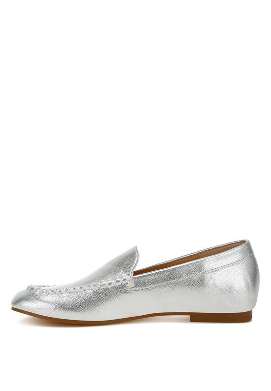 Dama Metallic Pleather Loafers - Tigbul's Variety Fashion Shop