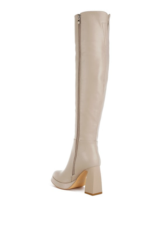 Nenana Faux Leather Knee-High Boots - Tigbul's Variety Fashion Shop