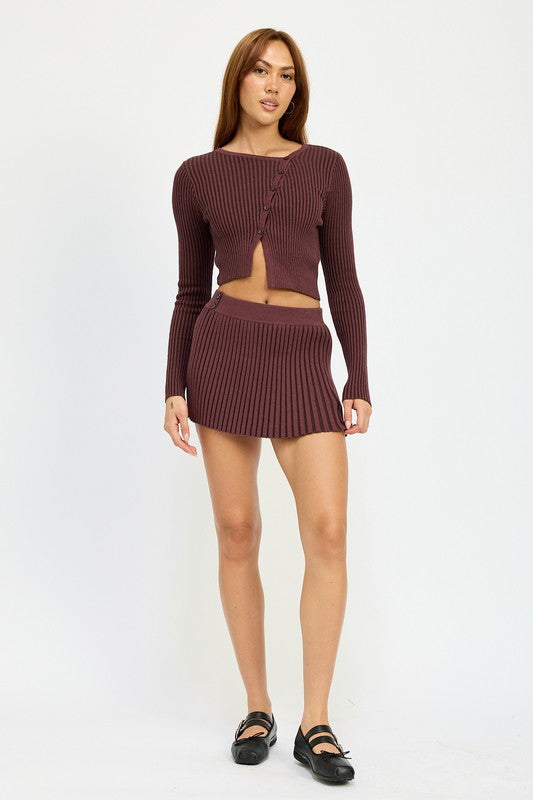 RIBBED KNIT MINI SKIRT - Tigbul's Variety Fashion Shop