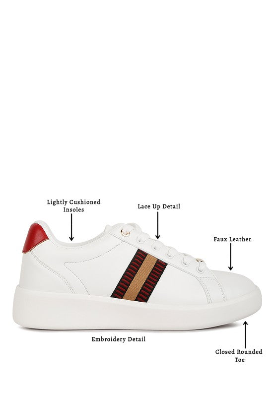 Loyalty Embroidery Detail Sneakers - Tigbul's Variety Fashion Shop