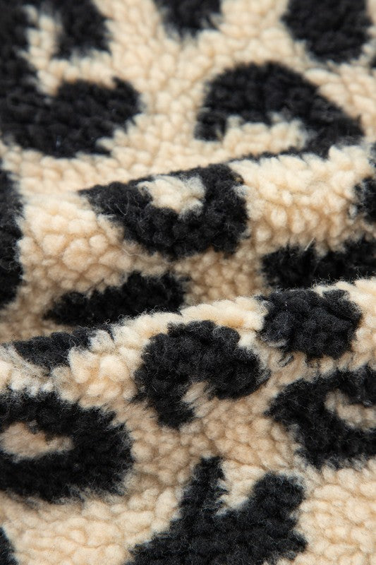 Leopard Print Sherpa Button Front Vest Coat - Tigbul's Variety Fashion Shop