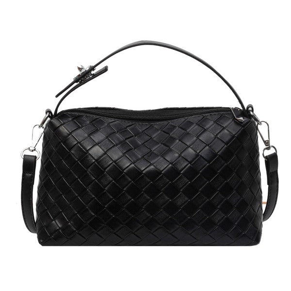 Mia Convertible Woven Crossbody Handbag - Tigbul's Variety Fashion Shop