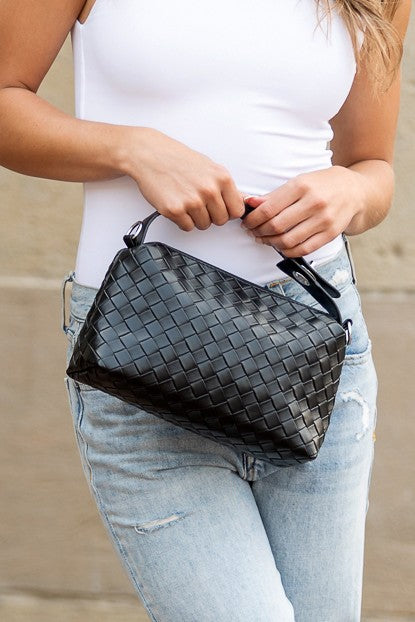 Mia Convertible Woven Crossbody Handbag - Tigbul's Variety Fashion Shop