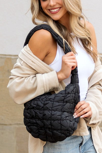 Dale Quilted Puffer Shoulder Bag - Tigbul's Variety Fashion Shop