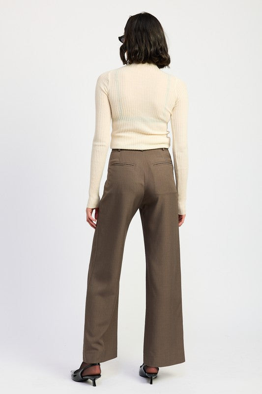 TROUSER PANTS WTIH ADJUSTABLE WAIST BAND BUCKLE - Tigbul's Variety Fashion Shop