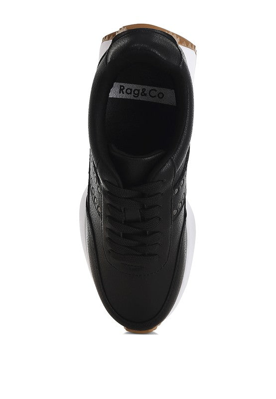 Athion Studded Real Leather Sneakers - Tigbul's Variety Fashion Shop