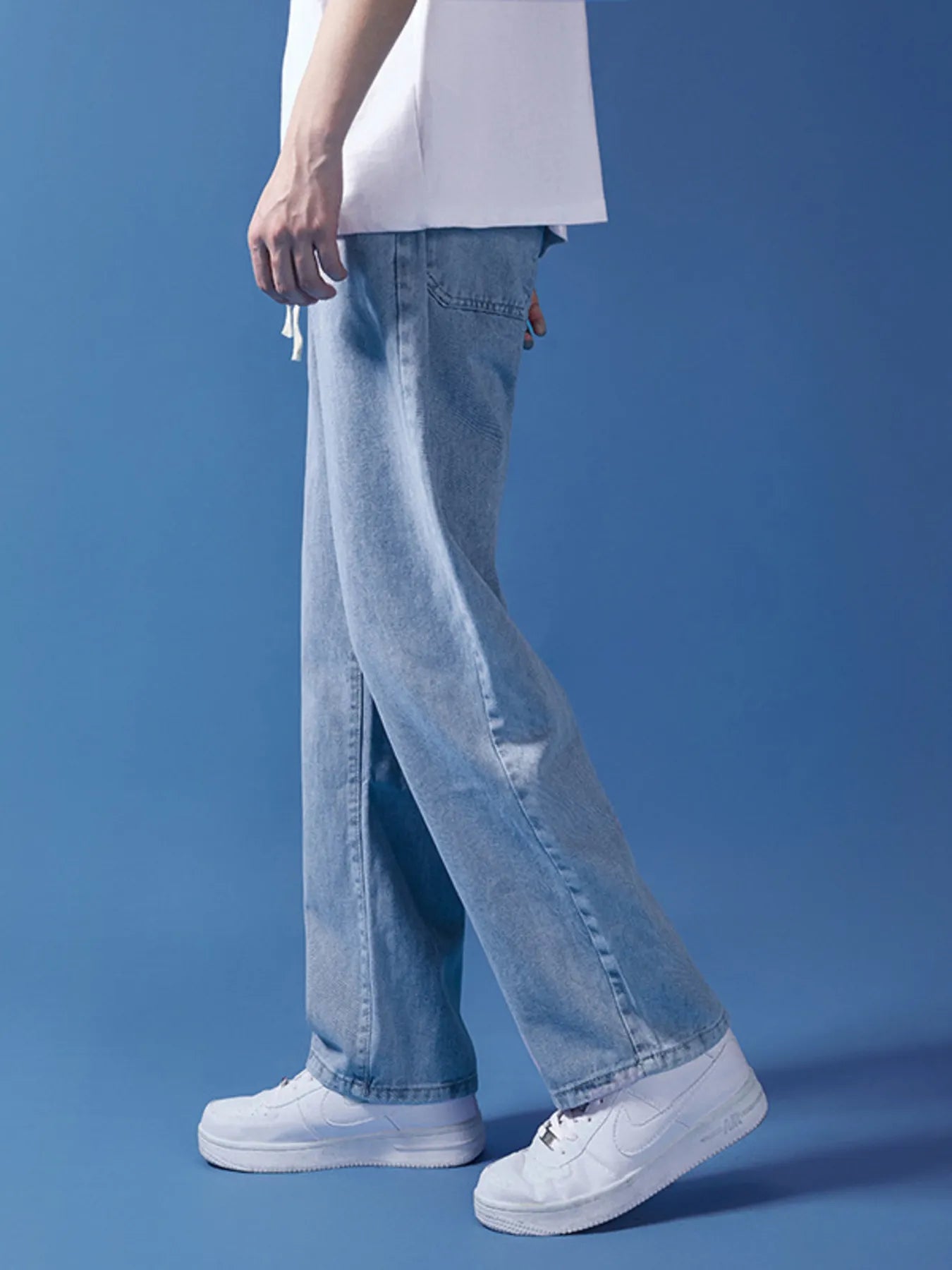 Men's Full Size Drawstring Relaxed Fit Jeans Plus Size - Tigbul's Variety Fashion Shop