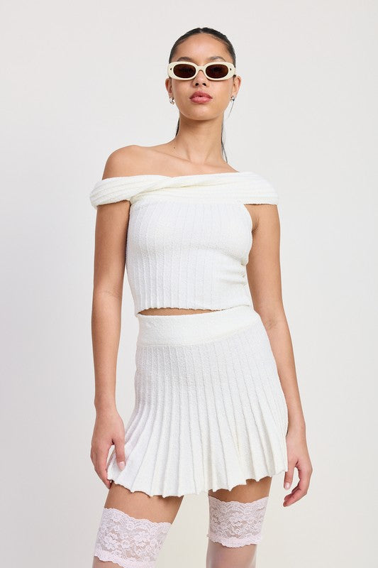 OFF THE SHOULDER KNIT TOP - Tigbul's Variety Fashion Shop