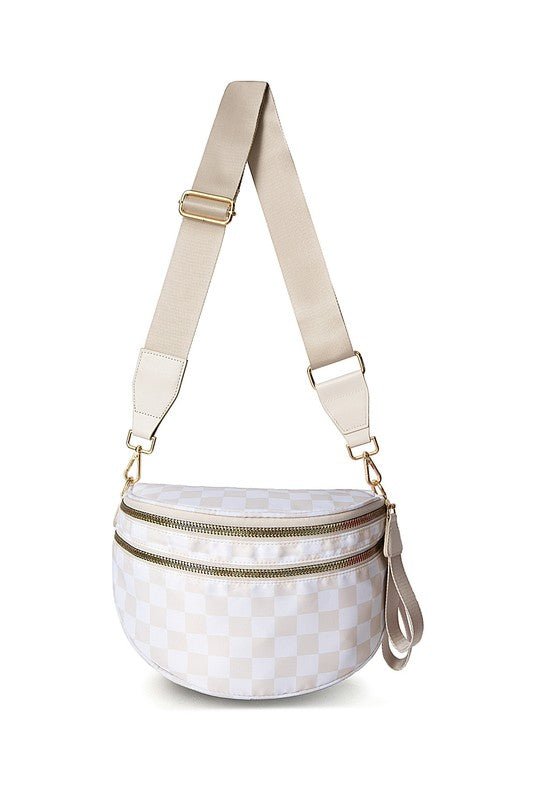 Frankie Oversize Double Zip Print Crescent Sling - Tigbul's Variety Fashion Shop