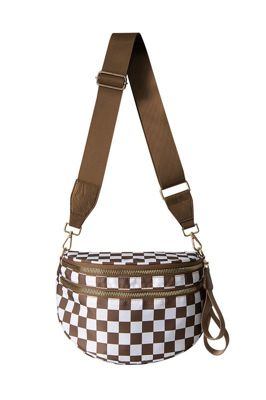 Frankie Oversize Double Zip Print Crescent Sling - Tigbul's Variety Fashion Shop