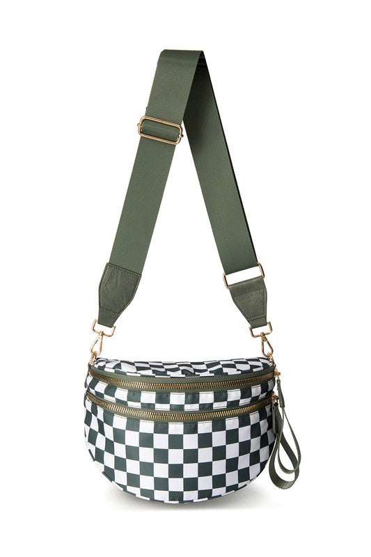 Frankie Oversize Double Zip Print Crescent Sling - Tigbul's Variety Fashion Shop