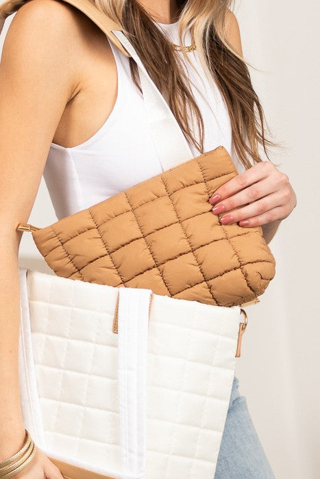 Lainey Quilted Puffer Clutch - Tigbul's Variety Fashion Shop