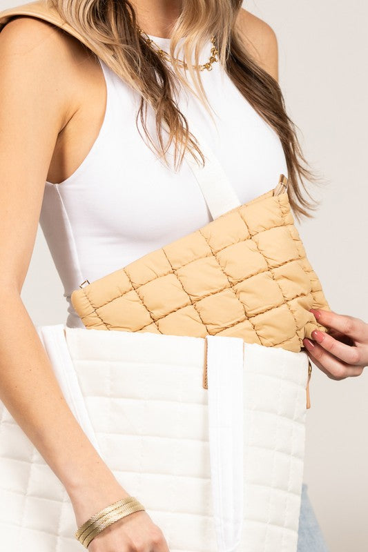 Lainey Quilted Puffer Clutch - Tigbul's Variety Fashion Shop