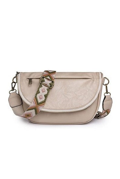 Callie Fold Over Leather Crossbody Sling Bag - Tigbul's Variety Fashion Shop