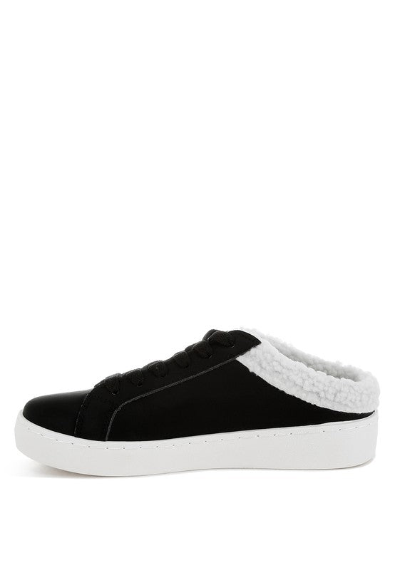 Moxie Fur Collar Slip On Sneakers - Tigbul's Variety Fashion Shop