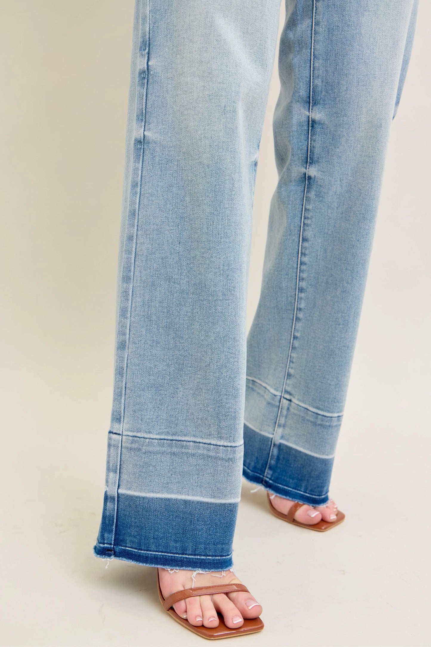 Judy Blue Full Size Mr Release Hem Wide Leg Jeans Plus Size - Tigbul's Variety Fashion Shop