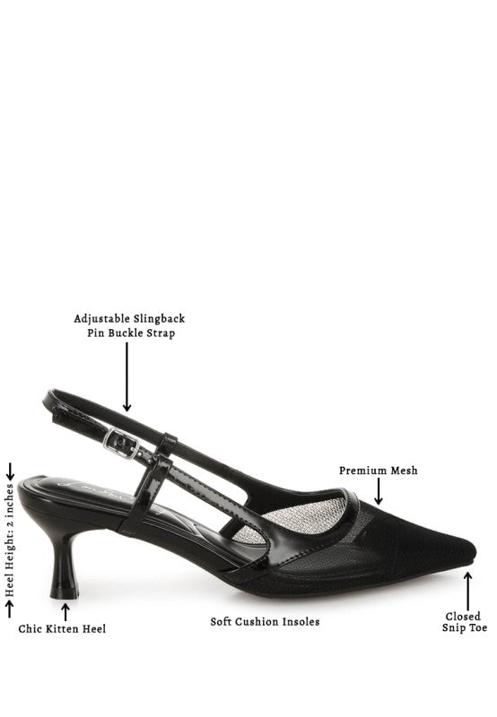 Florina Snip-Toe Slingback Heel Sandals - Tigbul's Variety Fashion Shop