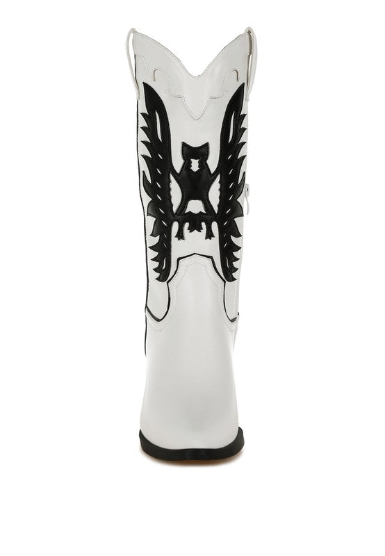 Thistle Winged Patchwork Cowboy Boots - Tigbul's Variety Fashion Shop