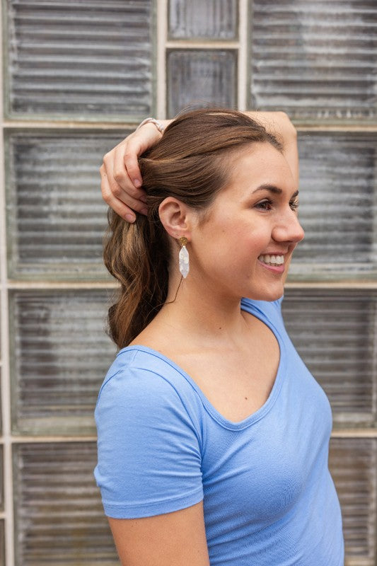 Gemma Earrings - Breezy White - Tigbul's Variety Fashion Shop