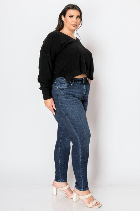 CORSET PLUS SIZE SUPER SKINNY JEANS - Tigbul's Variety Fashion Shop