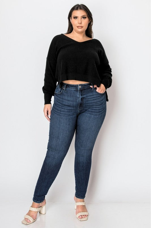 CORSET PLUS SIZE SUPER SKINNY JEANS - Tigbul's Variety Fashion Shop
