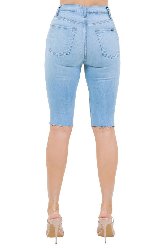 Lilly Bermuda Short in lIGHT Denim - Tigbul's Variety Fashion Shop