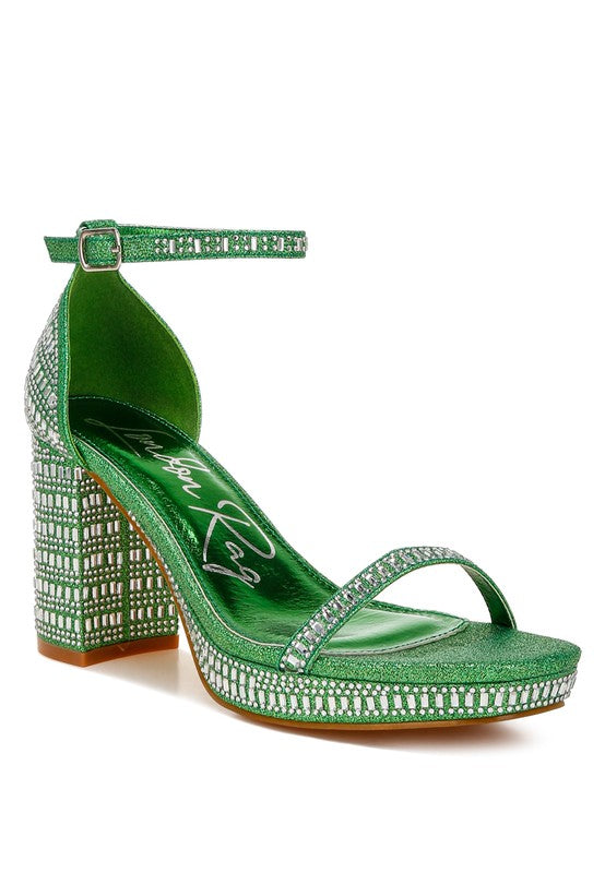 Ronan Rhinestones Embellished Block Sandals - Tigbul's Variety Fashion Shop
