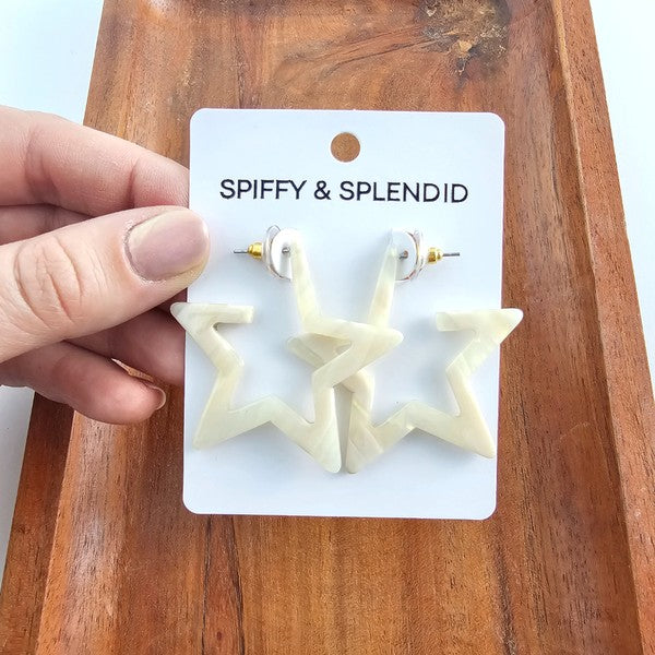 Star Hoops - Ivory - Tigbul's Variety Fashion Shop
