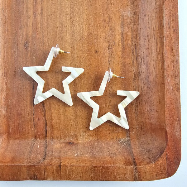 Star Hoops - Ivory - Tigbul's Variety Fashion Shop