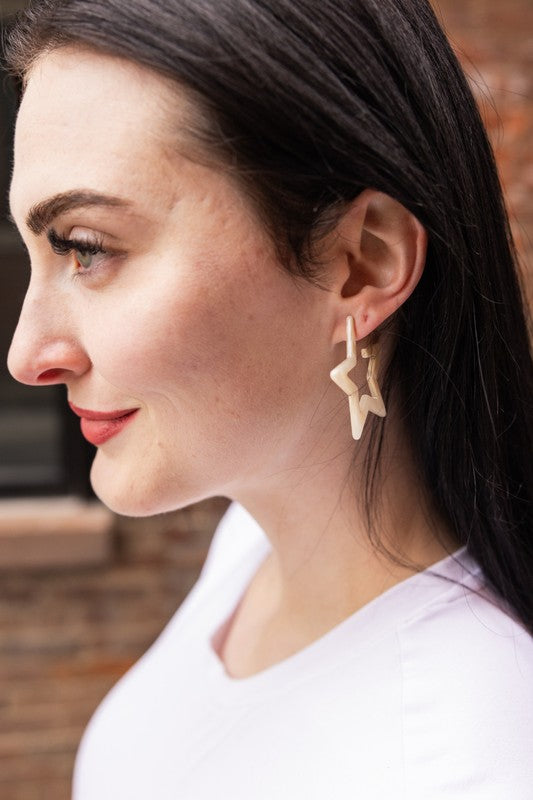 Star Hoops - Ivory - Tigbul's Variety Fashion Shop