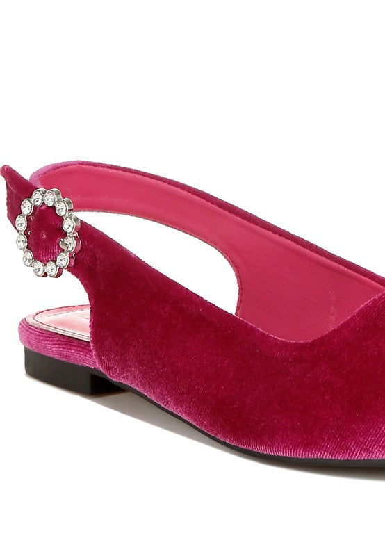 Dolan Velvet Slingback Flat Sandals - Tigbul's Variety Fashion Shop