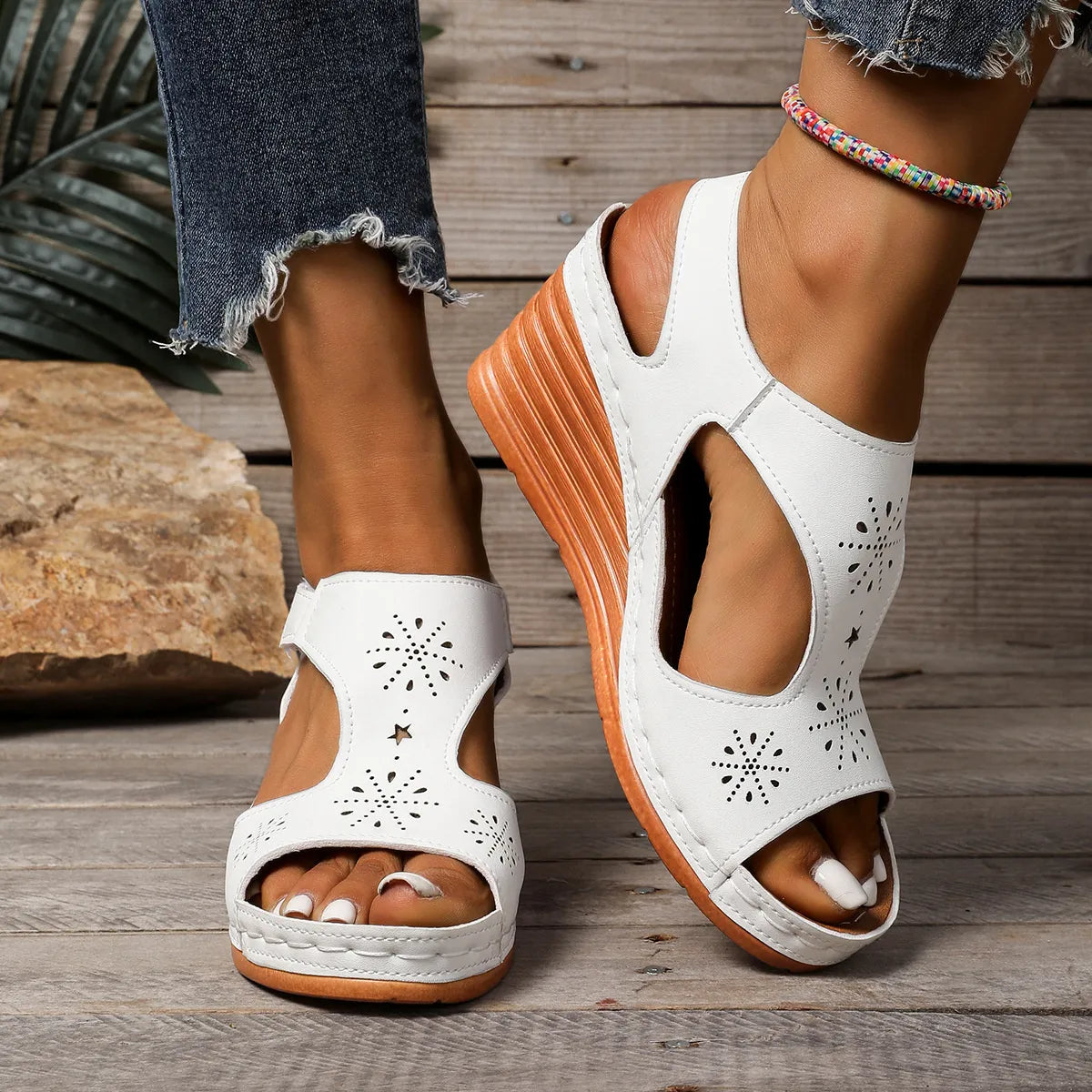 Open Toe Wedge Sandals - Tigbul's Variety Fashion Shop