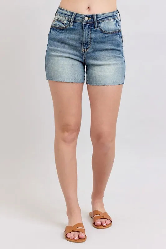 Judy Blue High Waist Star Seam Detail Denim Shorts - Tigbul's Variety Fashion Shop