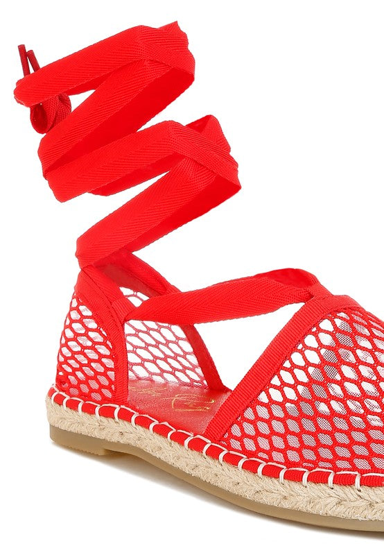 Sonara Mesh Flat Espadrille Sandals - Tigbul's Variety Fashion Shop