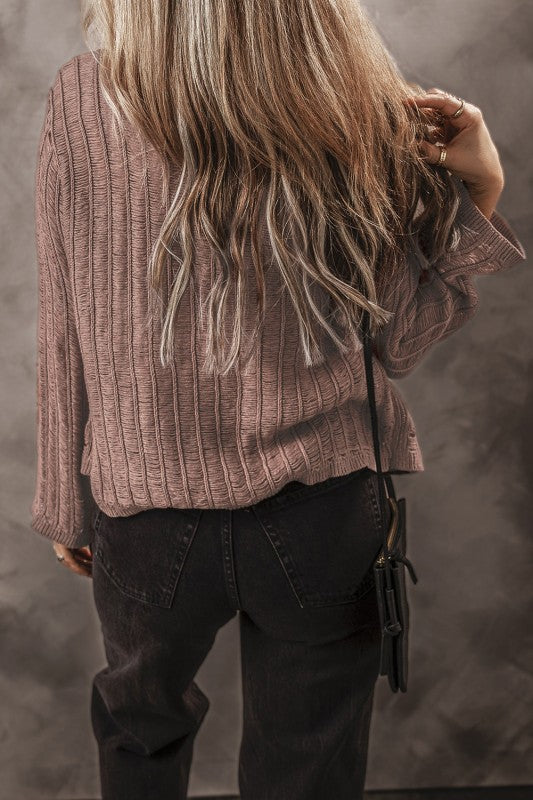 Goat Cut Out Textured Knit Buttoned Cardigan - Tigbul's Variety Fashion Shop
