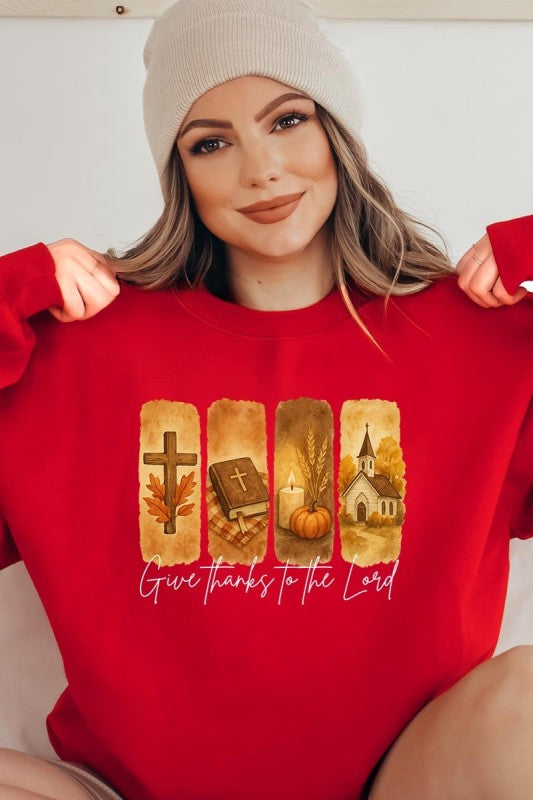 Give Thanks To The Lord Graphic Sweatshirt - Tigbul's Variety Fashion Shop