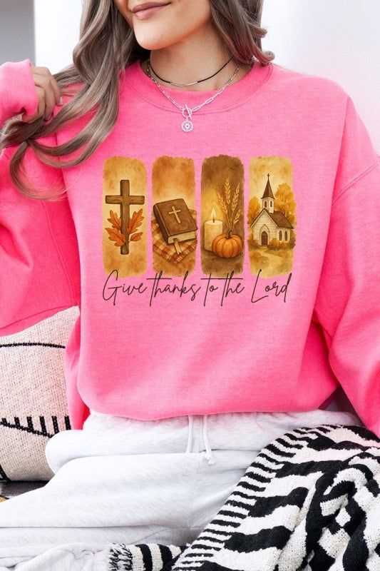 Give Thanks To The Lord Graphic Sweatshirt - Tigbul's Variety Fashion Shop