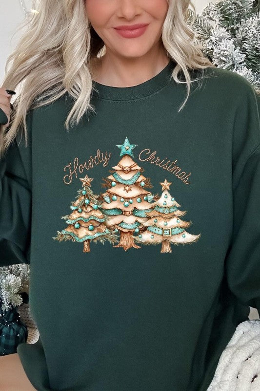 Howdy Christmas Graphic Sweatshirt - Tigbul's Variety Fashion Shop